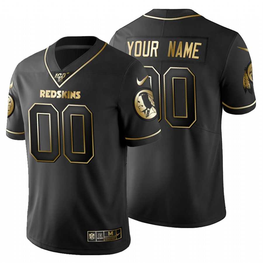 Customized Men's Nike Redskins Black Golden Limited NFL 100th Season Jersey,We sell and wholesale Customized Men's Nike Redskins Black Golden Limited NFL 100th Season Jersey on line form chian!